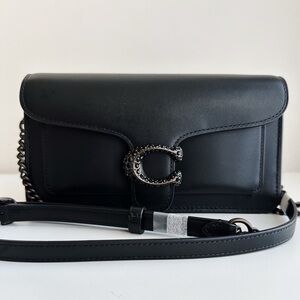 Authentic Coach Tabby Chain Clutch Pewter/Black NWT
